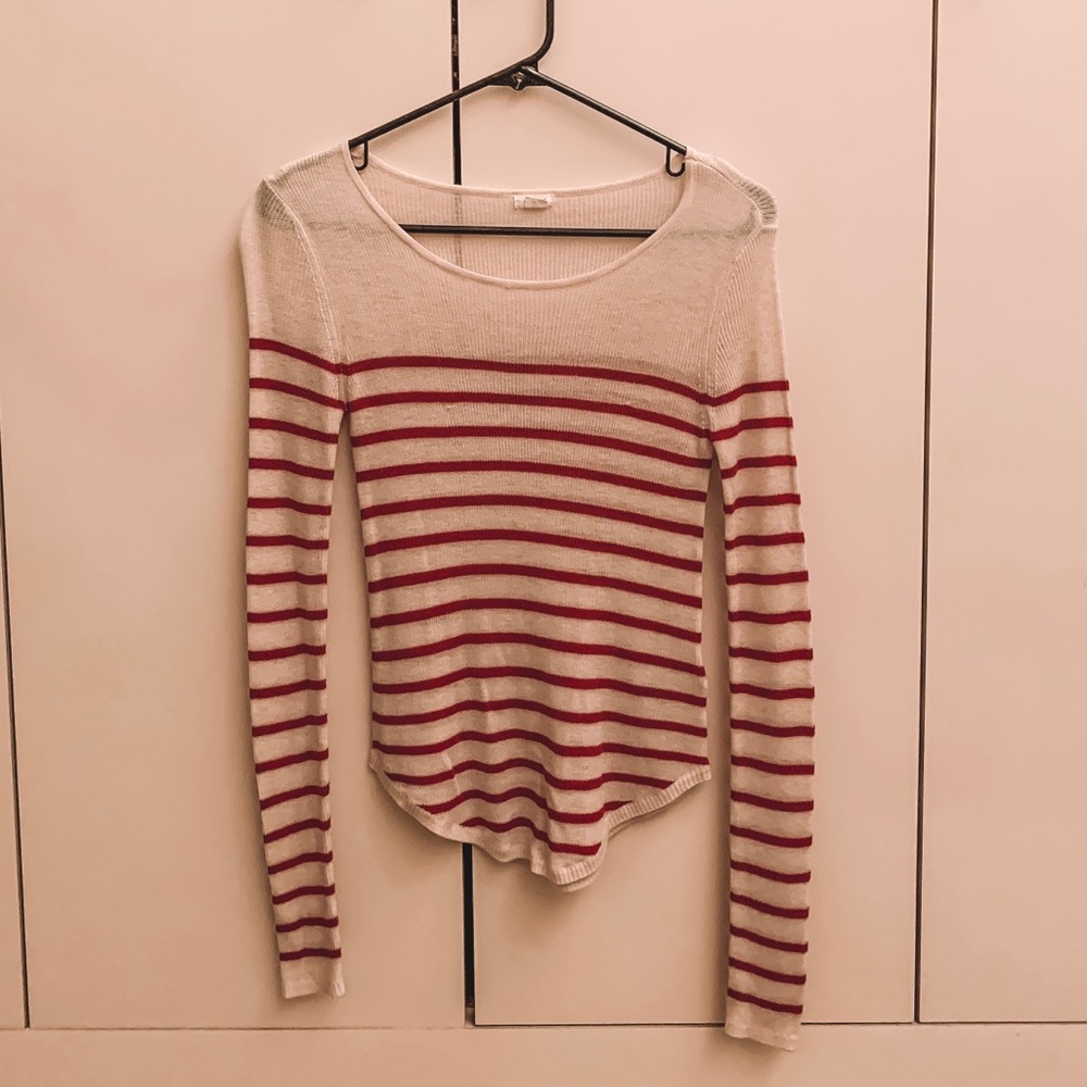 Striped scoop neck sweater